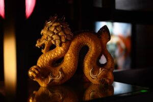 Golden dragon sculpture