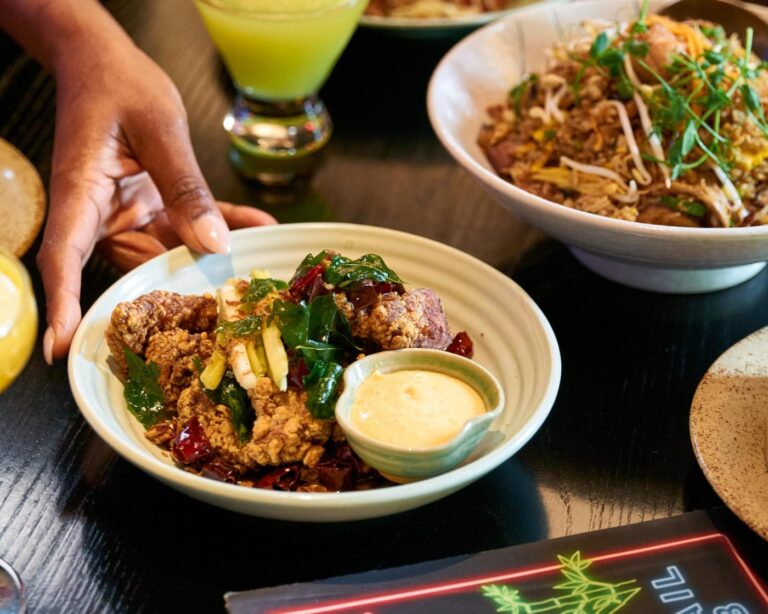 Fried chicken with dried chillies and kimchi mayo at Zodiac